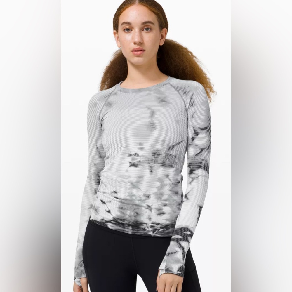 Lululemon Swiftly Tech Long Sleeve Shirt 2.0 Shibori Stripe Graphite Grey